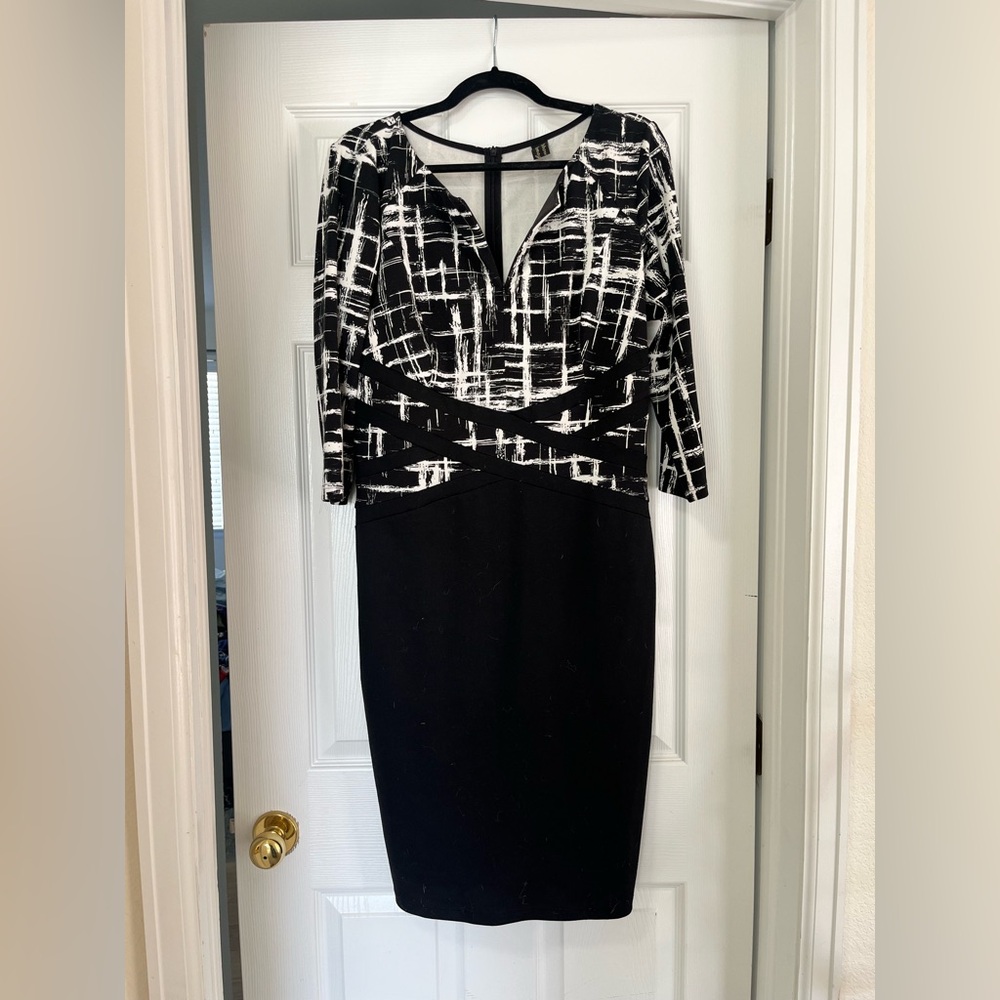black and white bodycon dress
